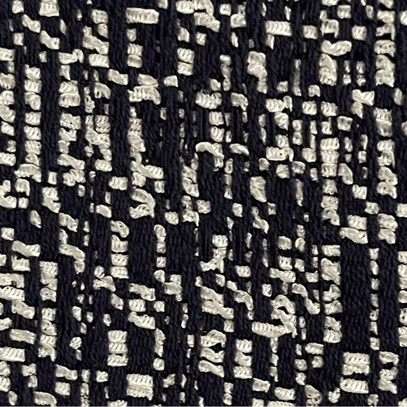 Ann Taylor Tweed Blazer navy white classic style fringed edges size 6 - Picture 15 of 16